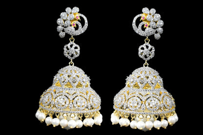 One Gram Gold American Diamond Cz Jhumka Set By Asp Fashion Jewellery