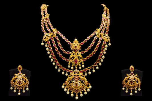 Antique Ruby Layered Necklace Set  By Asp Fashion Jewellery