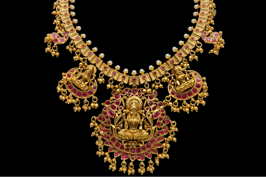 Antique Lakshmi Guttapusalu Necklace Set By Asp Fashion Jewellery 