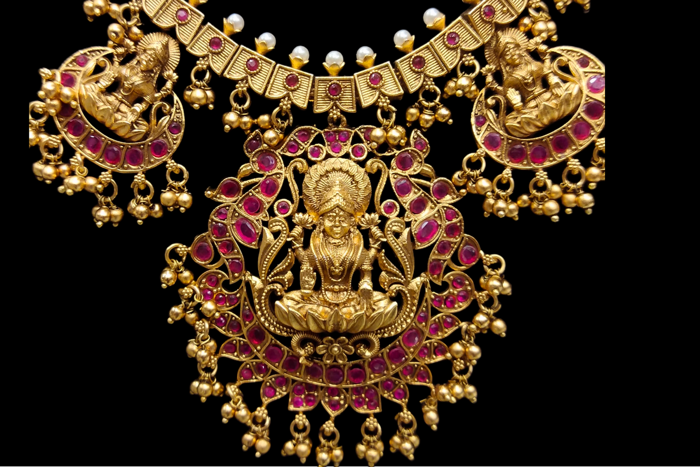 Antique Lakshmi Guttapusalu Necklace Set By Asp Fashion Jewellery