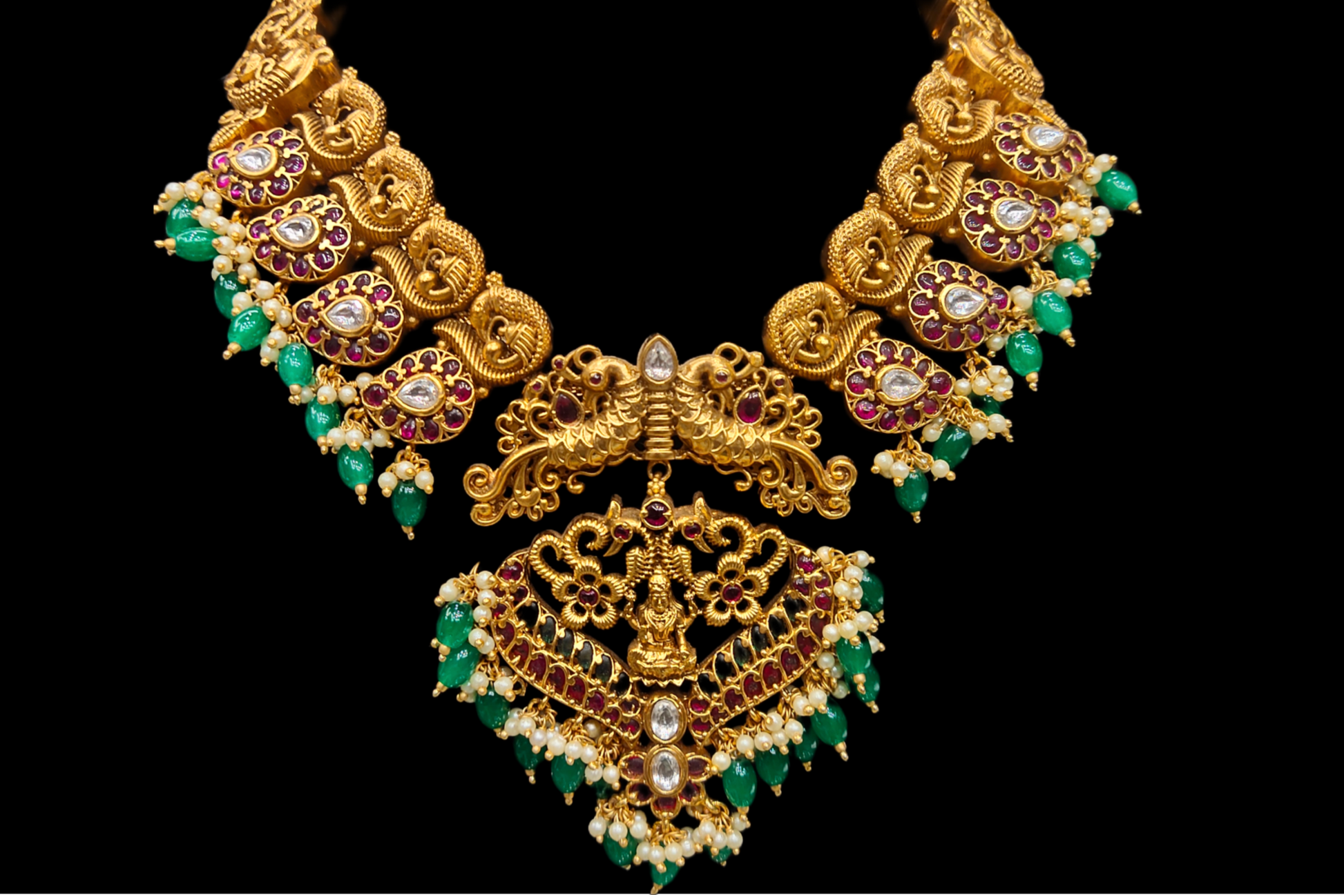 Antique Kempu Mango Haram By Asp Fashion Jewellery