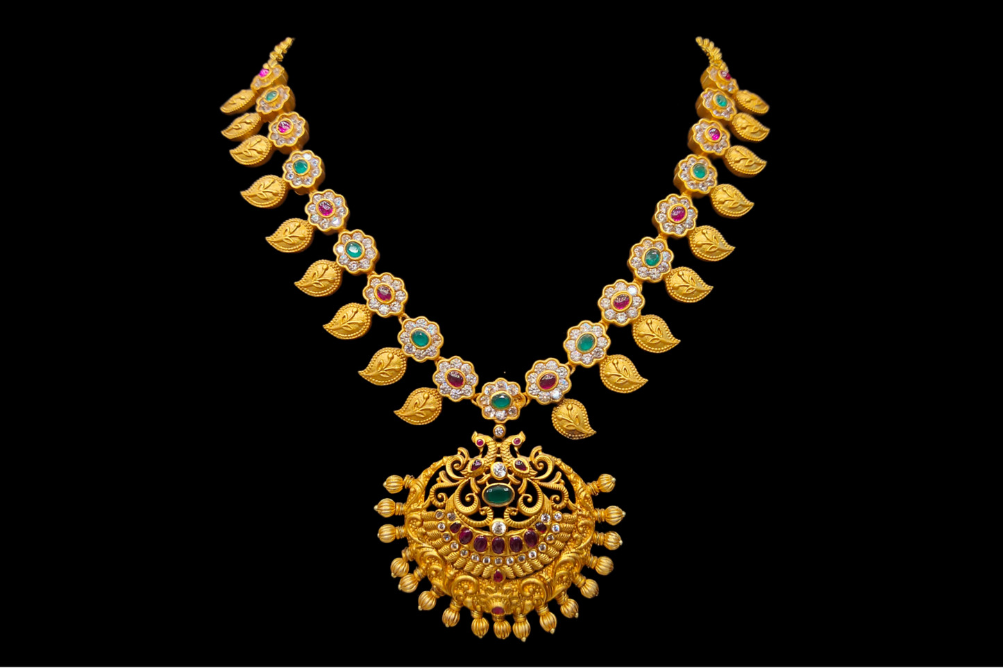 Antique Cz Pachi Mango Necklace set By Asp Fashion Jewellery