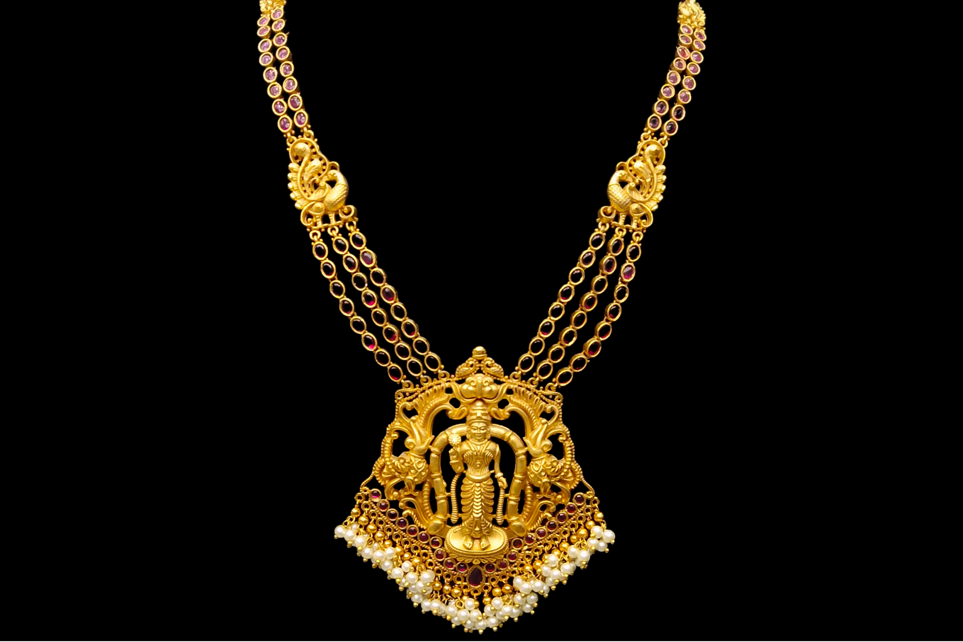 Antique Ruby Layered Necklace Set  By Asp Fashion JewelleryAntique Ruby Layered Necklace Set  By Asp Fashion Jewellery