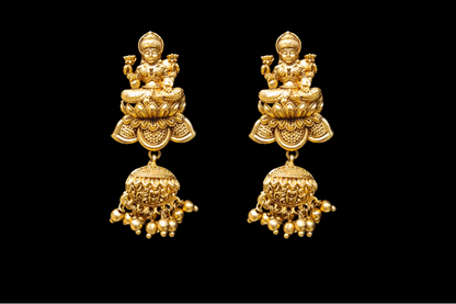 Golden Cluster Beads Temple Laxmi Necklace Set By Asp Fashion Jewellery