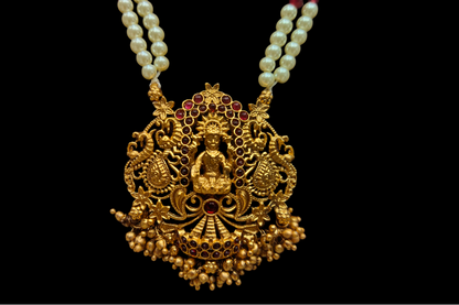 Antique Laxmi Pendant Set With Pearls Necklace By Asp Fashion Jewellery