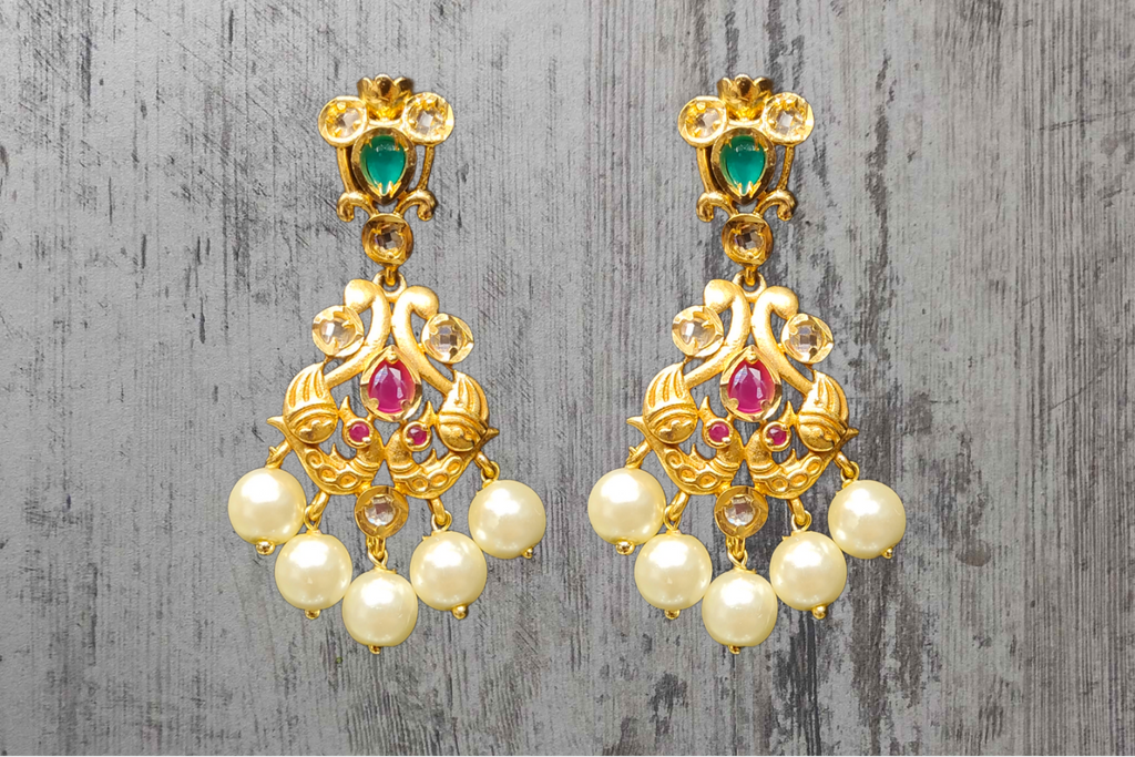 Beads Necklace With Uncut American Diamond Pendant Set By Asp Fashion Jewellery