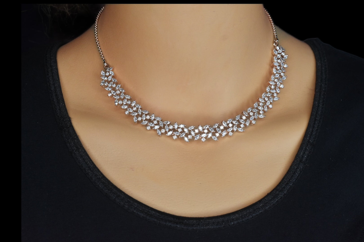 Floret American Diamonds Necklace set By Asp Fashion Jewellery