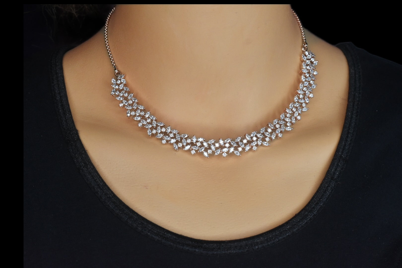 Floret American Diamonds Necklace set By Asp Fashion Jewellery