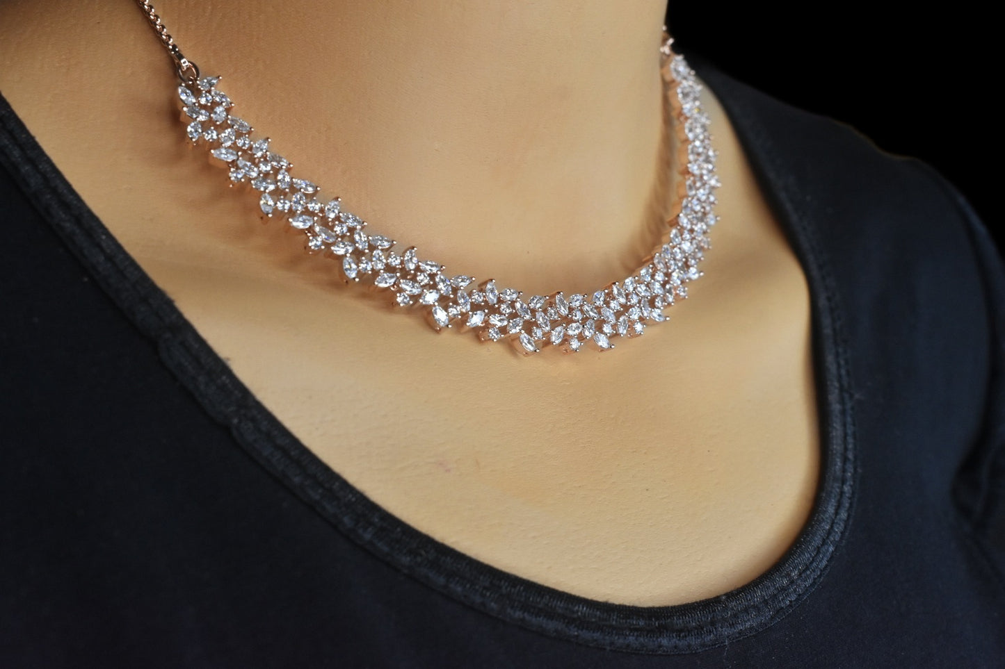 Floret American Diamonds Necklace set By Asp Fashion Jewellery