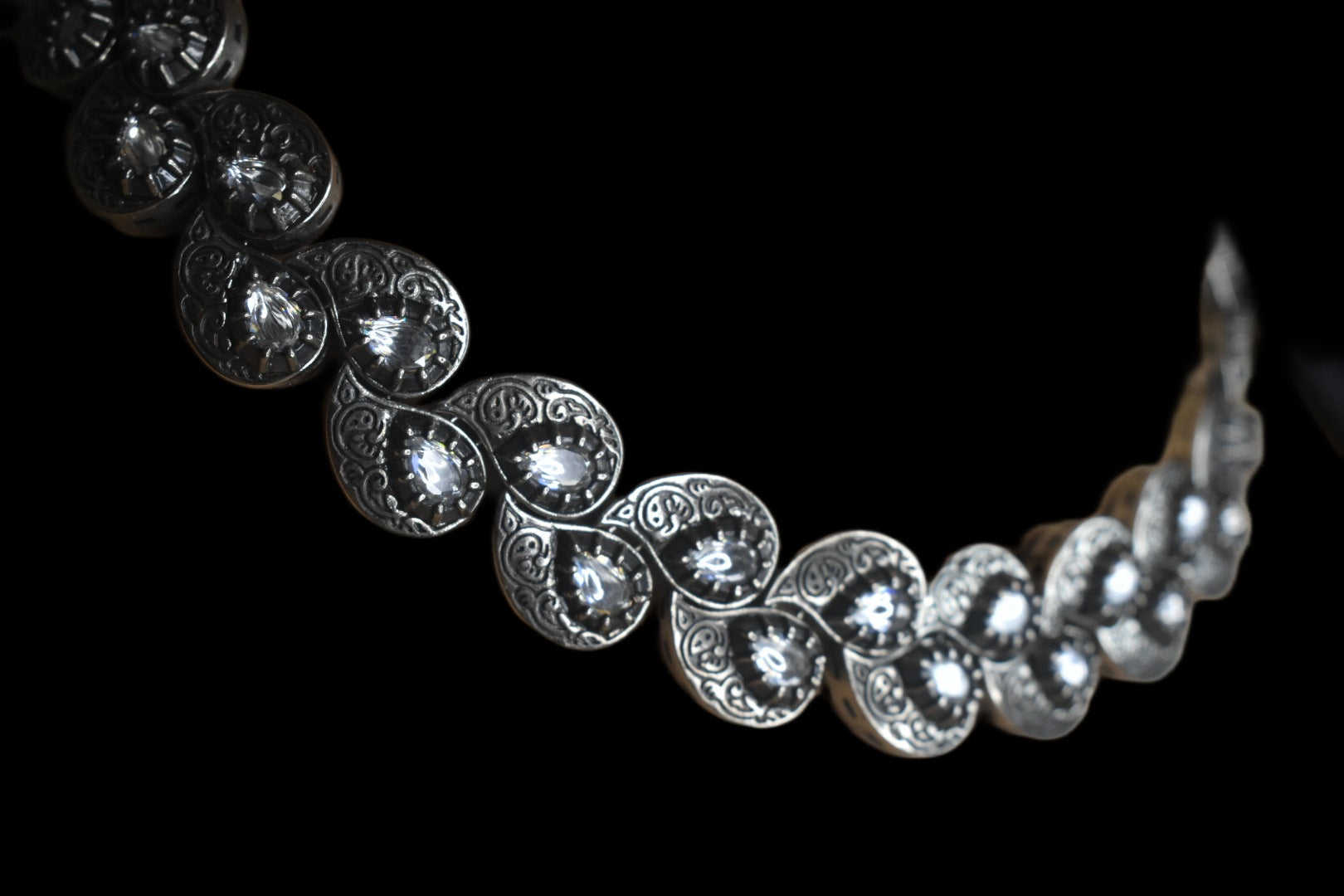 Oxidised Silver Leaf Necklace Set By Asp Fashion Jewellery