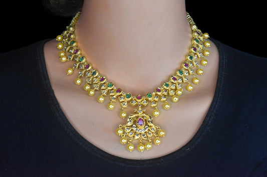 Uncut Diamonds Necklace Set By Asp Fashion Jewellery