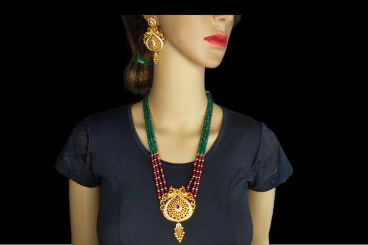 Antique Peacock Pendant With Beads Necklace By Asp Fashion Jewellery
