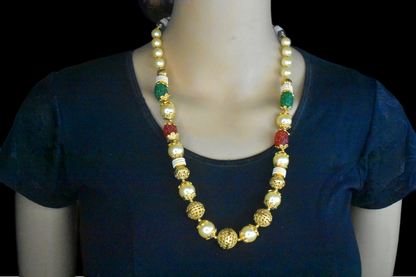 Pearls With Candy Tumbles And Gold Balls Gold Taar Necklace By Asp Fashion Jewellery 