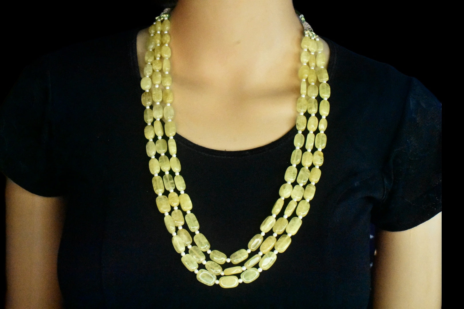 Yellow Monalisa Beads Necklace By Asp Fashion Jewellery