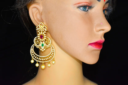 Cz Chandbali Earrings By Asp Fashion Jewellery