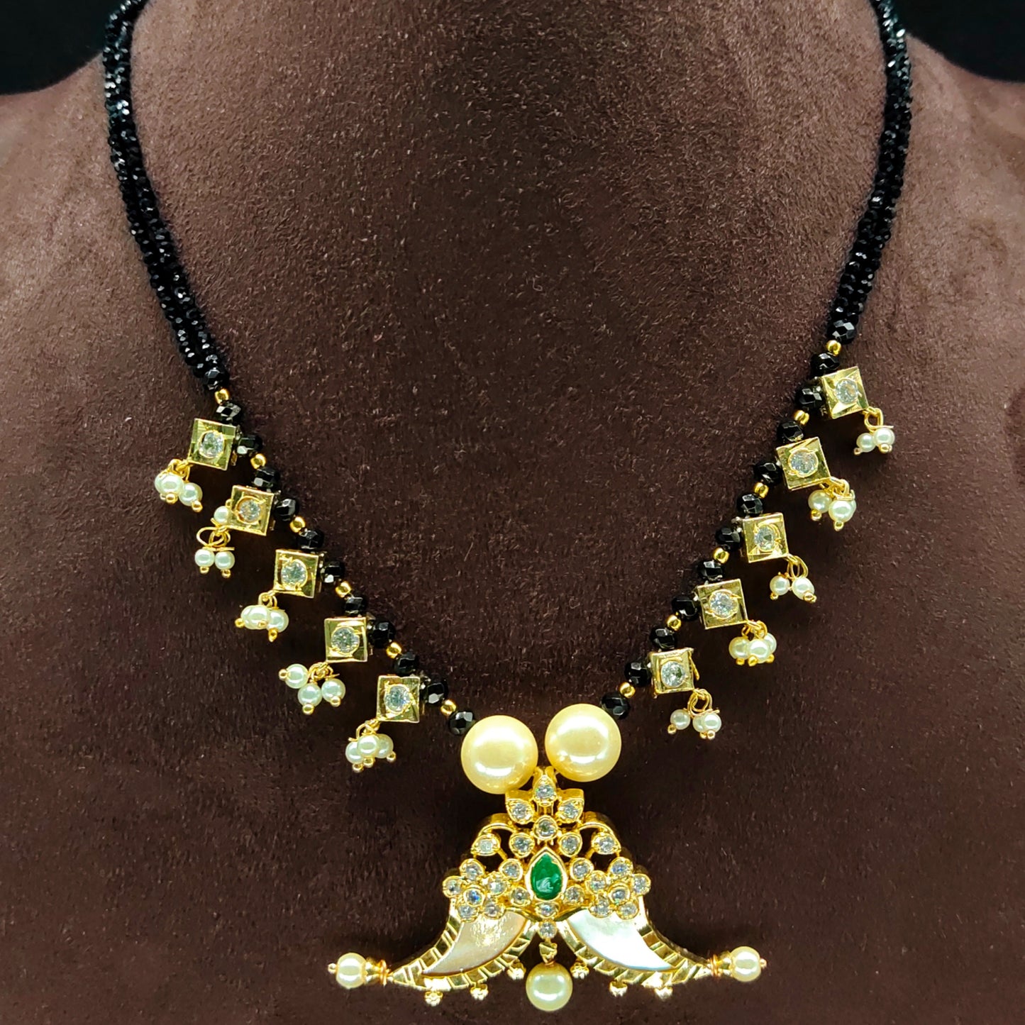 Nallapusalu Chain With Puligoru Pendant By Asp Fashion Jewellery