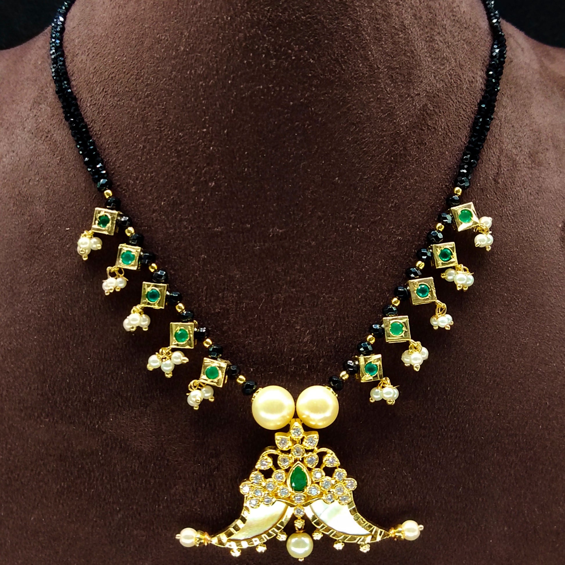 Nallapusalu Chain With Puligoru Pendant By Asp Fashion Jewellery