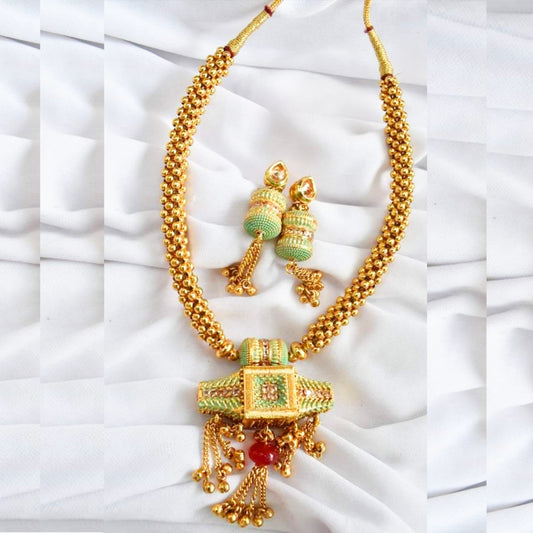Stately Gold Plated Thusi Necklace For The Maharashtrian Bride By Asp Fashion Jewellery
