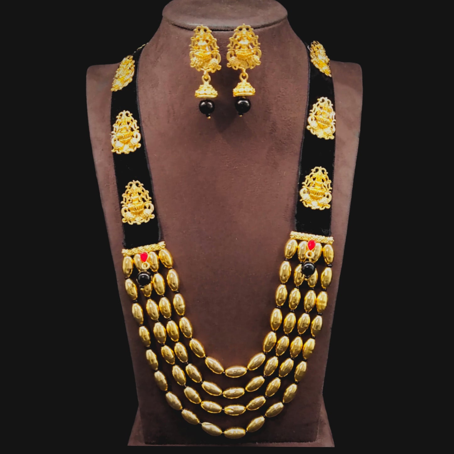 Goddess Laxmi Dholki Beads Necklace