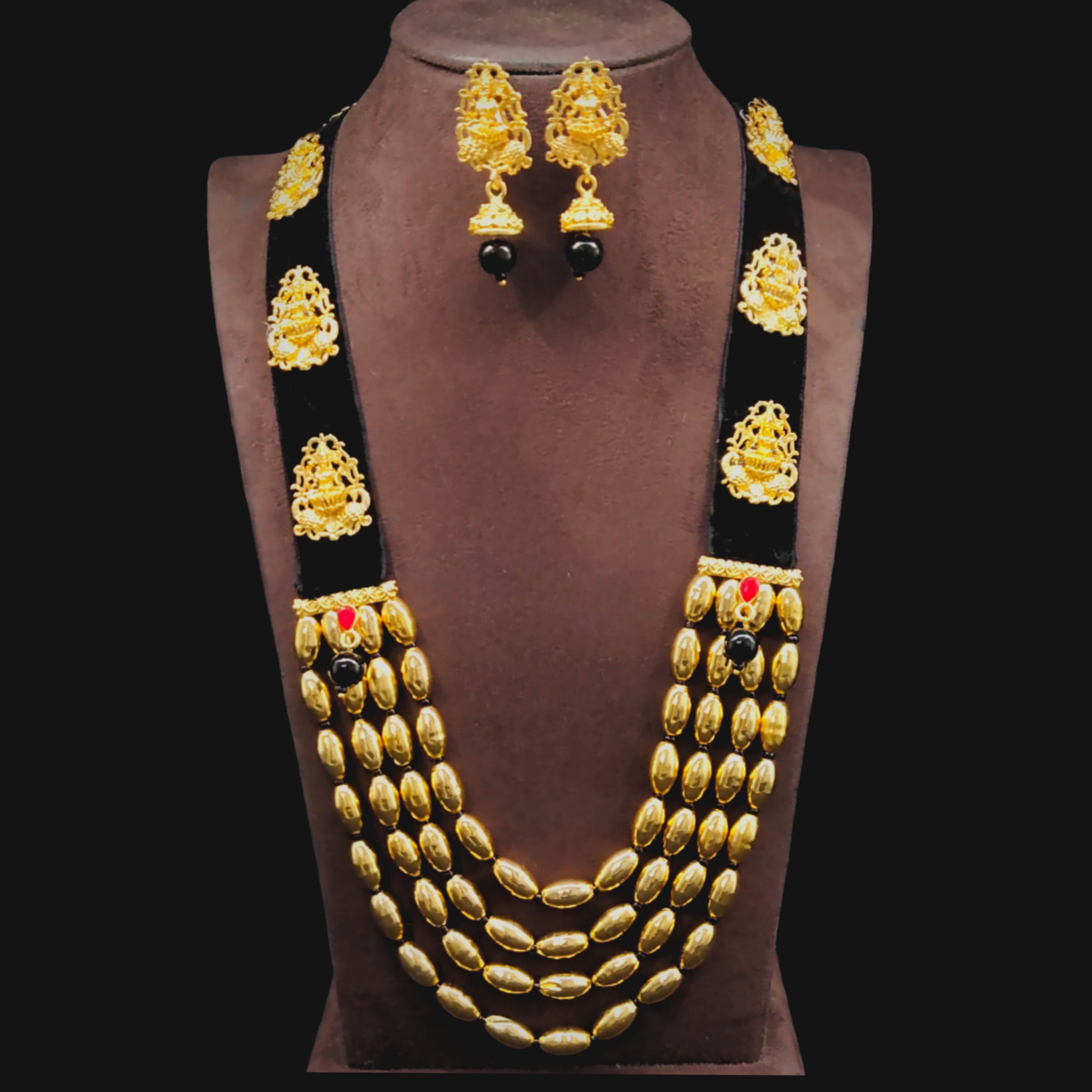 Goddess Laxmi Dholki Beads Necklace