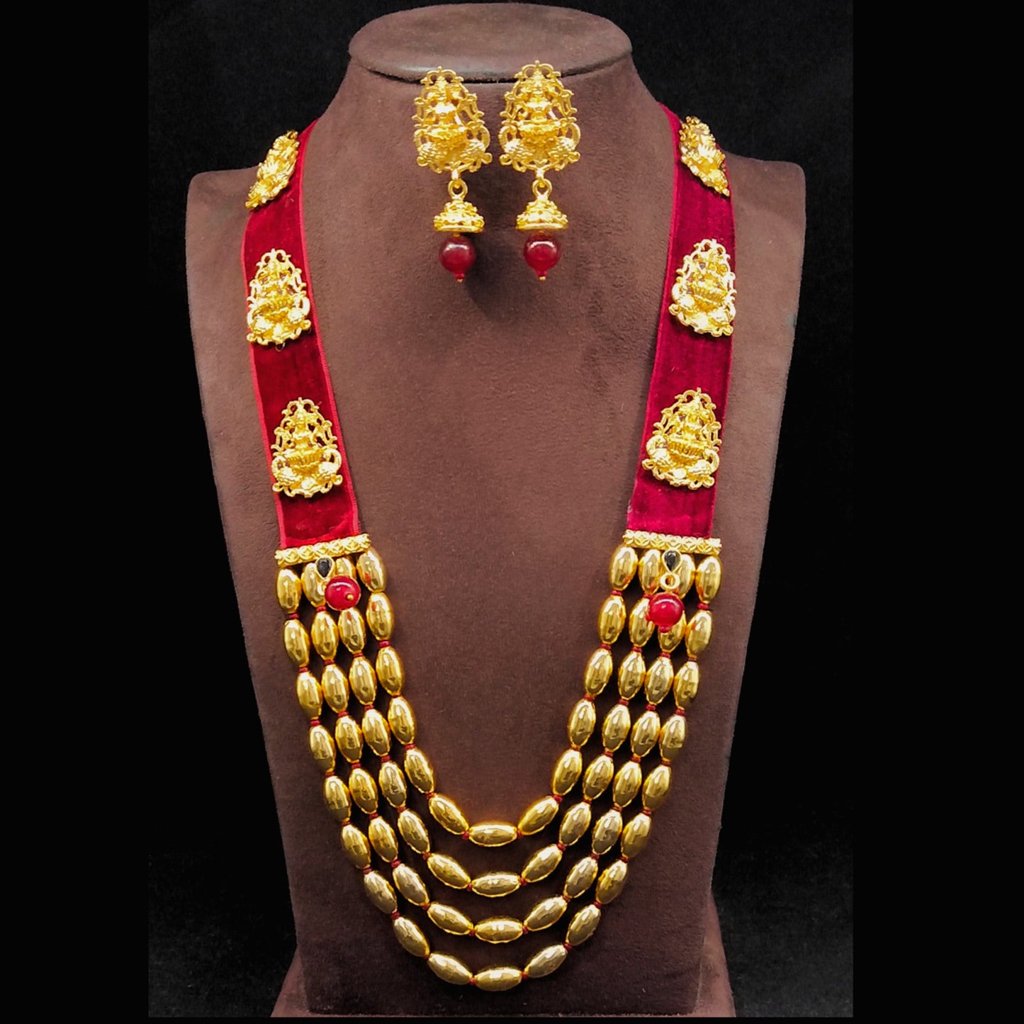 Goddess Laxmi Dholki Beads Necklace