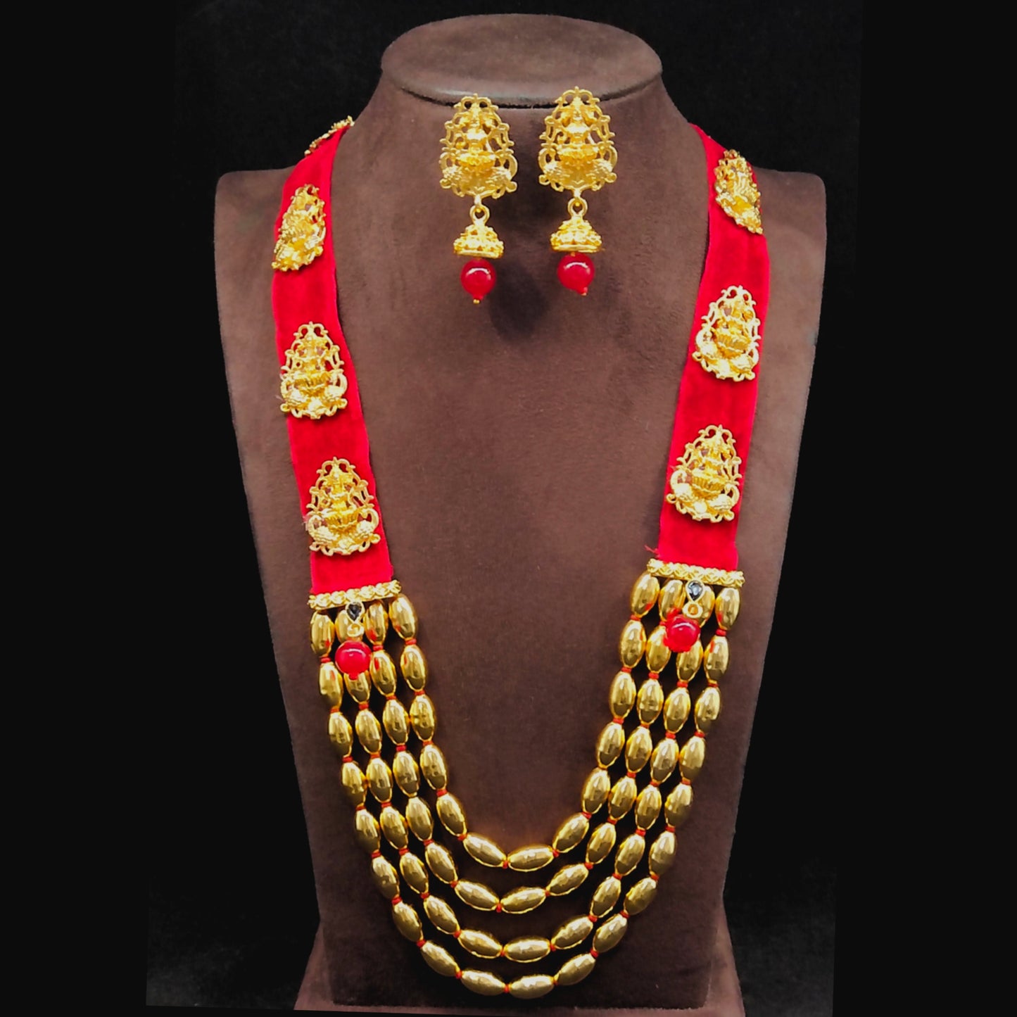 Goddess Laxmi Dholki Beads Necklace