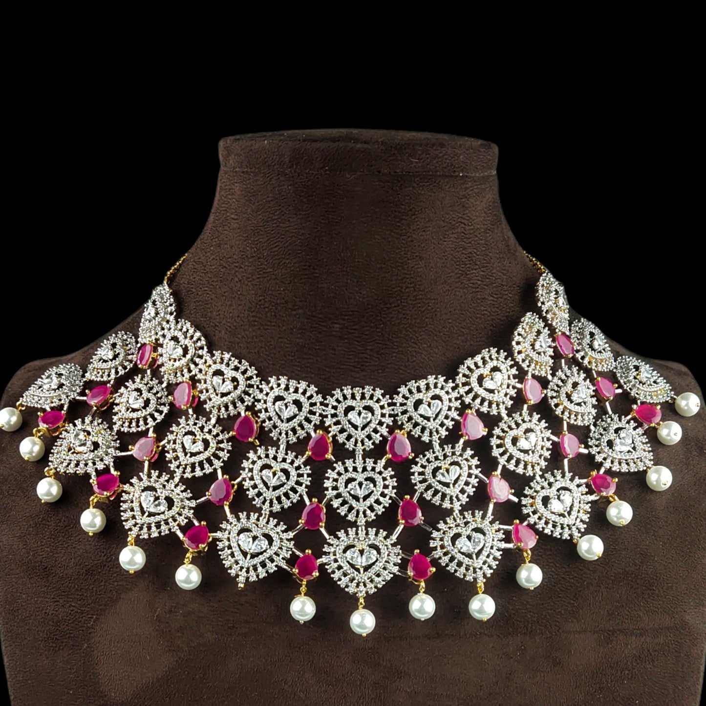 Bridal American Diamond Choker Necklace Set By Asp Fashion Jewellery