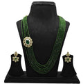 Kundan Pendent with Emralds Beads Necklace By Asp Fashion Jewellery