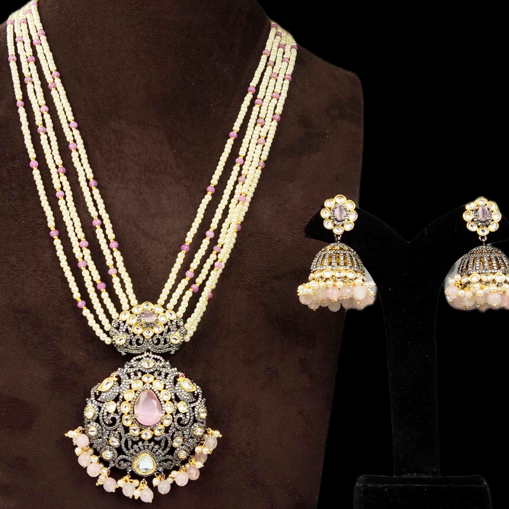 Polki Victorian Necklace Set By Asp Fashion Jewellery