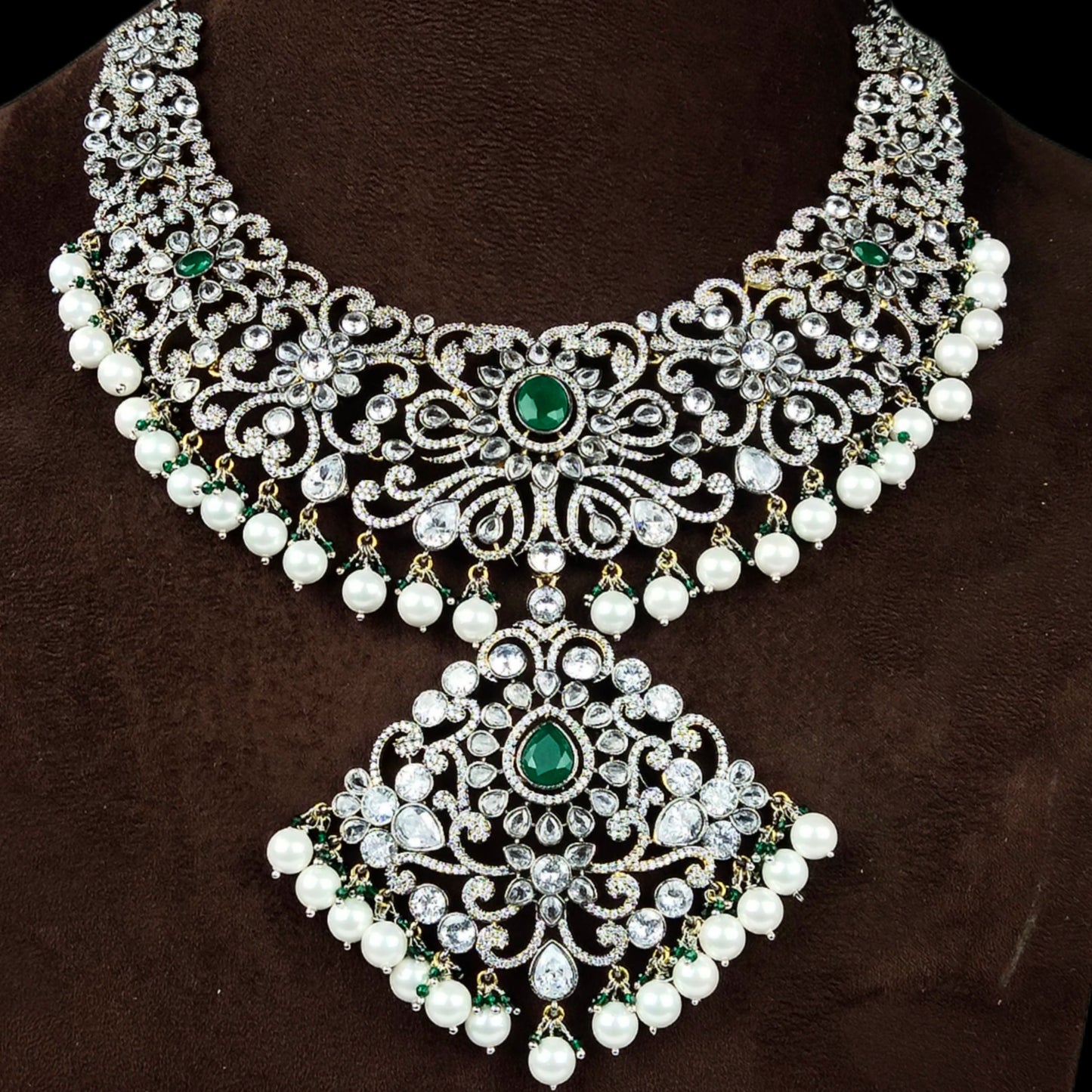 Victorian American Diamond Necklace Set By Asp Fashion Jewellery
