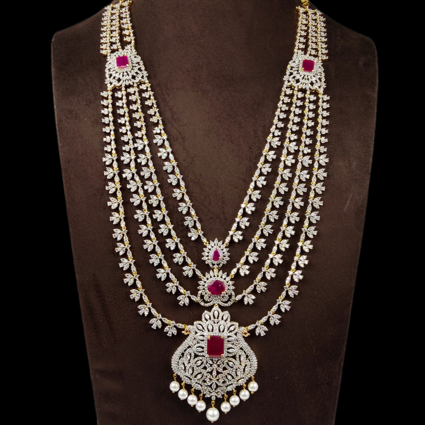 Royal American Diamond Layered Necklace Set