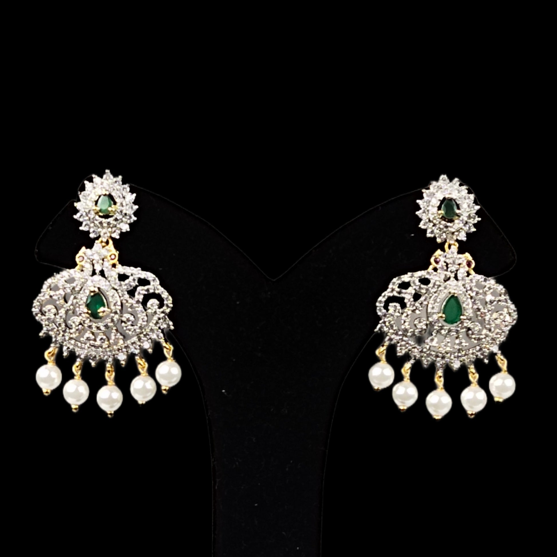 Ladies Long American Diamond Necklace Set By Asp Fashion Jewellery