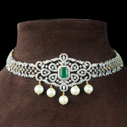 American Diamond Choker Necklace Set By Asp Fashion Jewellery
