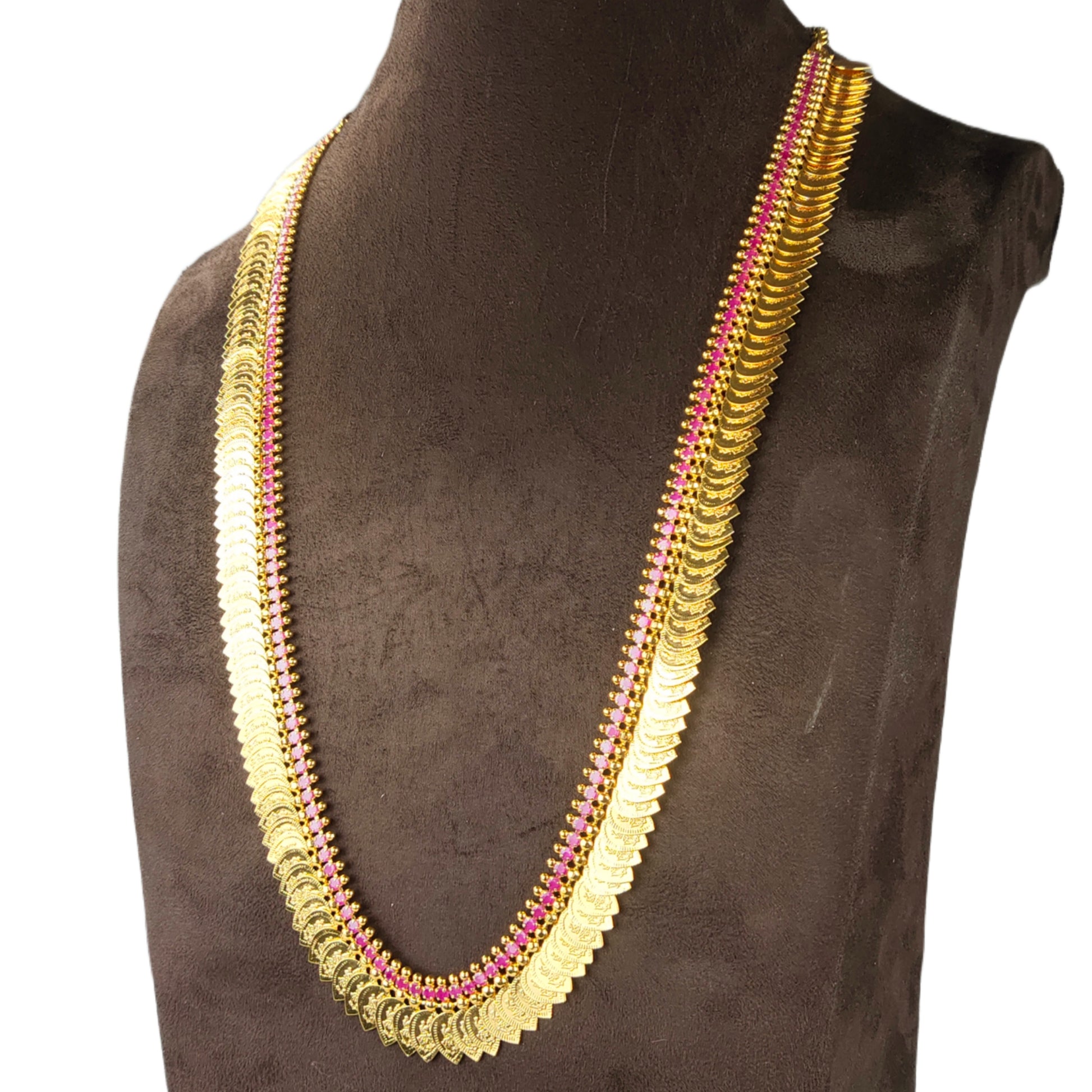 Traditional Lakshmi Leaf Shape Coin Kasu Mala Haram By Asp Fashion Jewellery