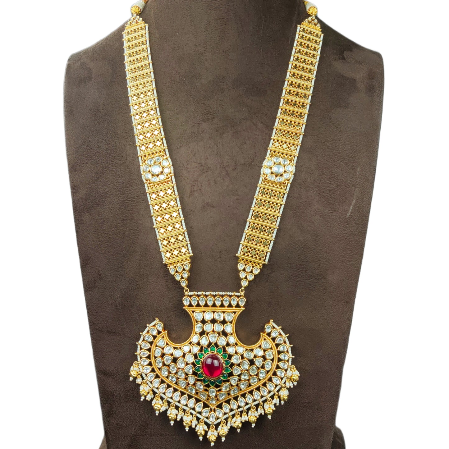 Polki Long Necklace Set By Asp Fashion Jewellery