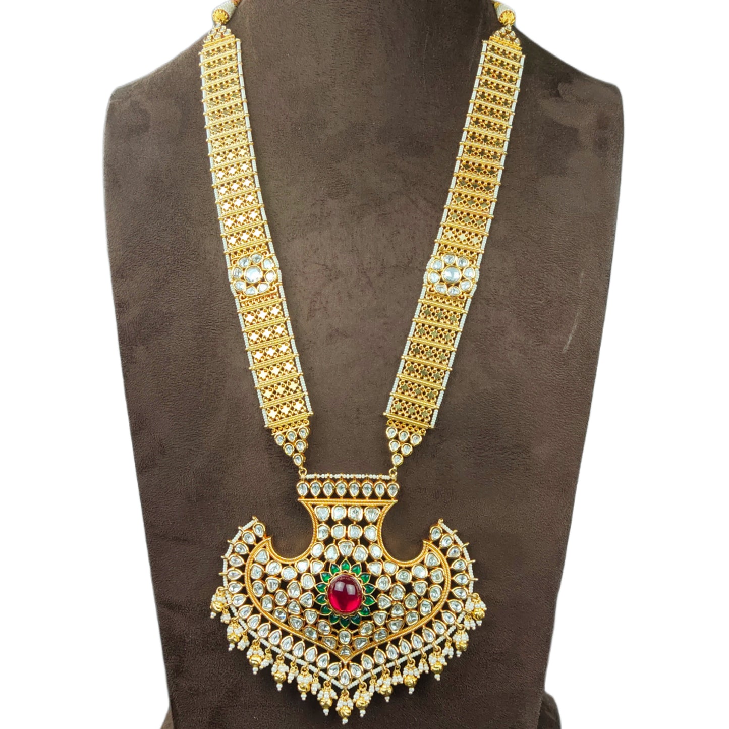 Polki Long Necklace Set For Groom By Asp Fashion Jewellery