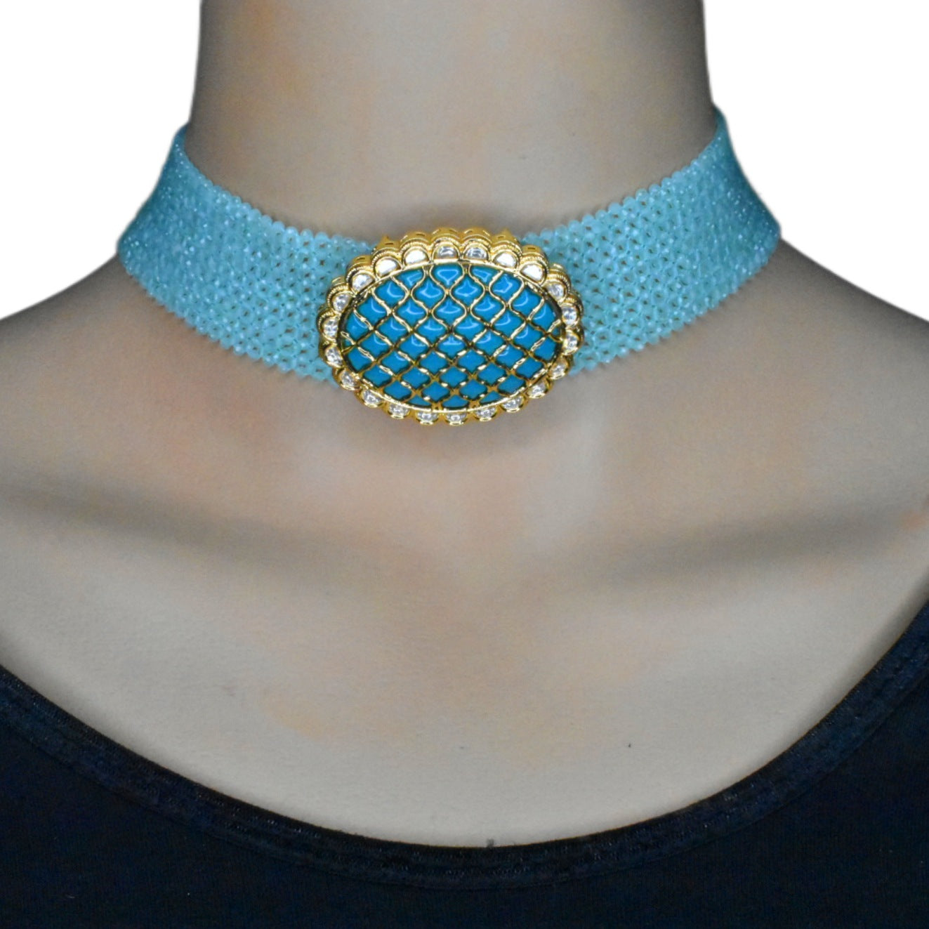 Claasy Turquoise Choker Set By Asp Fashion Jewellery