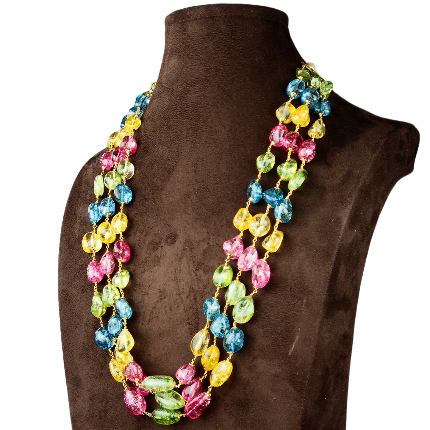 Turmaline Tumble 3 Layers Beads Necklace By Asp Fashion Jewellery