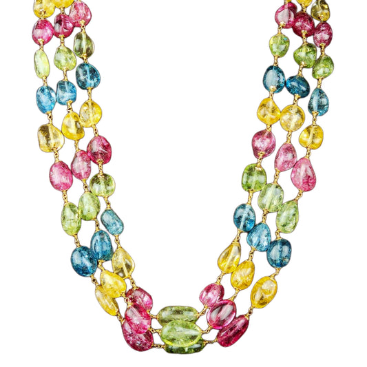 Turmaline Tumble 3 Layers Beads Necklace By Asp Fashion Jewellery