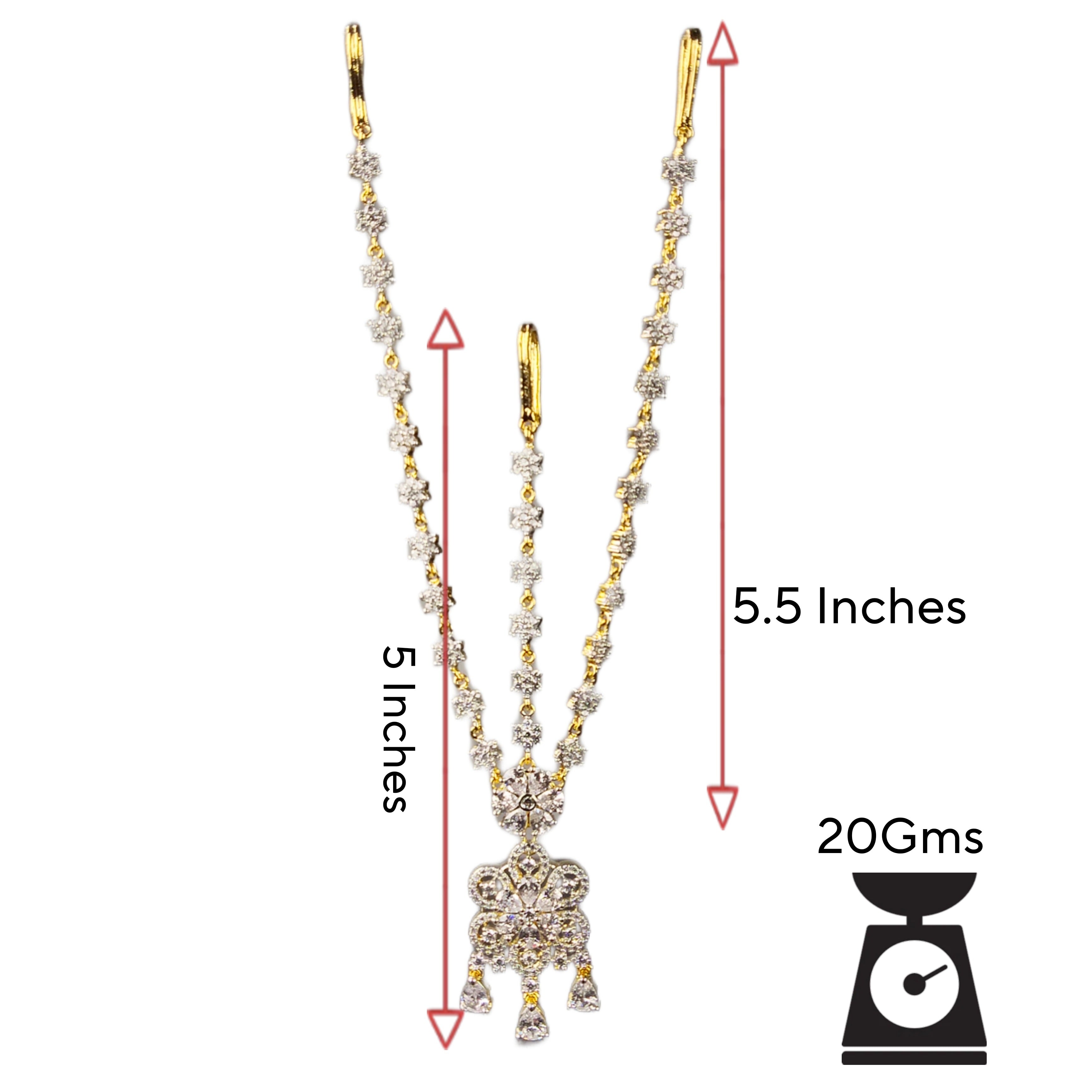 Classic American Diamond Mathapatti - Premium 24K Gold Plated Bridal Jewelry | Asp Fashion