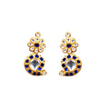 Moissanite Polki Mango Stud Earrings - Paisley Design Sterling Silver