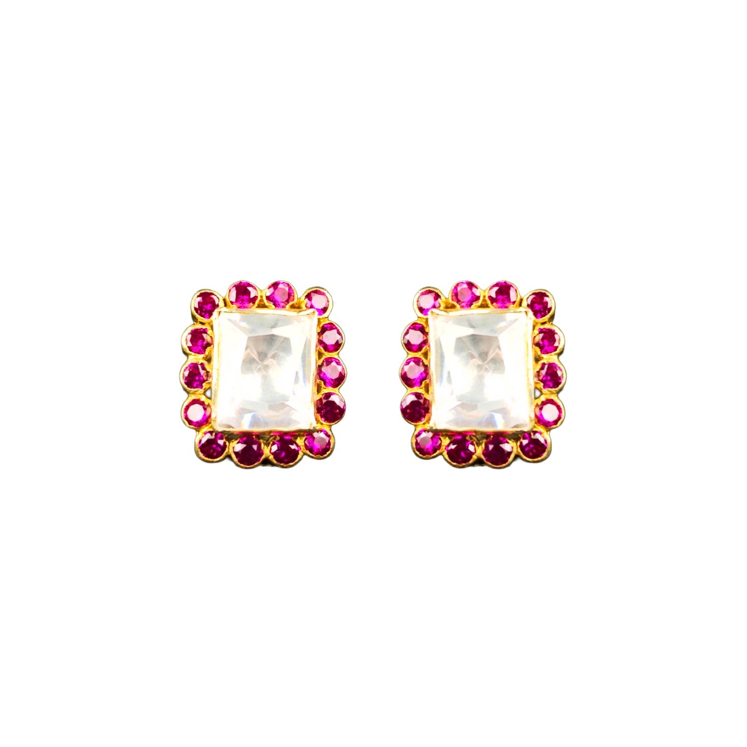 Asp Moissanite Polki Stud Earrings Set