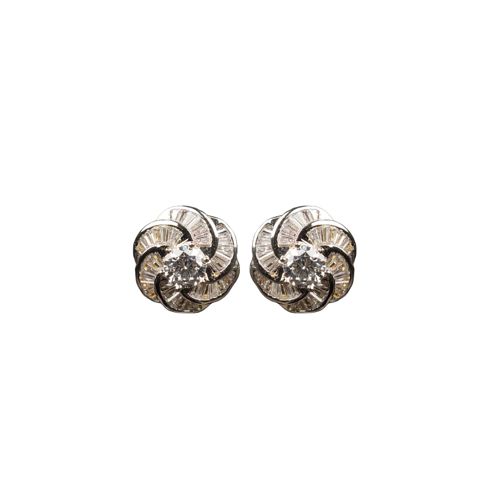 Swarovski Flower Stud Earrings - 24K Gold Plated Sterling Silver
