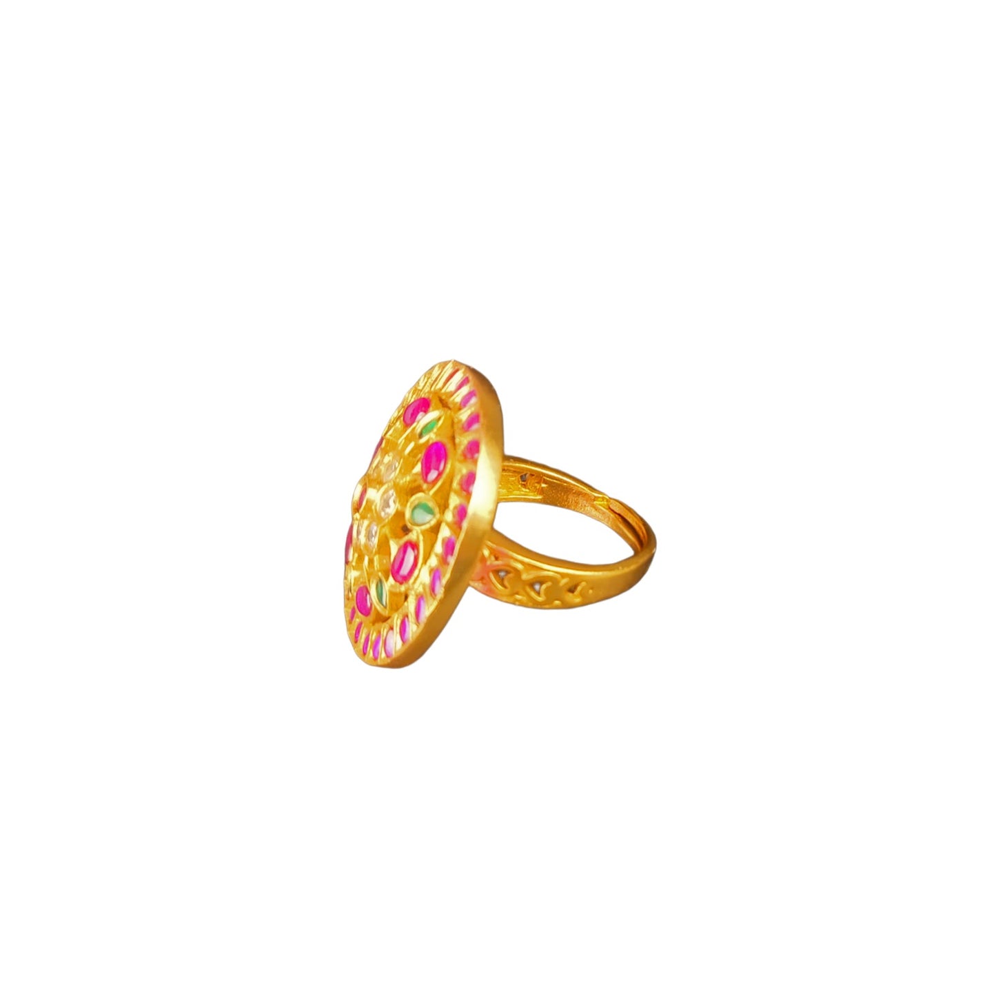 Matte Finish Kempu Finger Ring By Asp Fashion Jewellery
