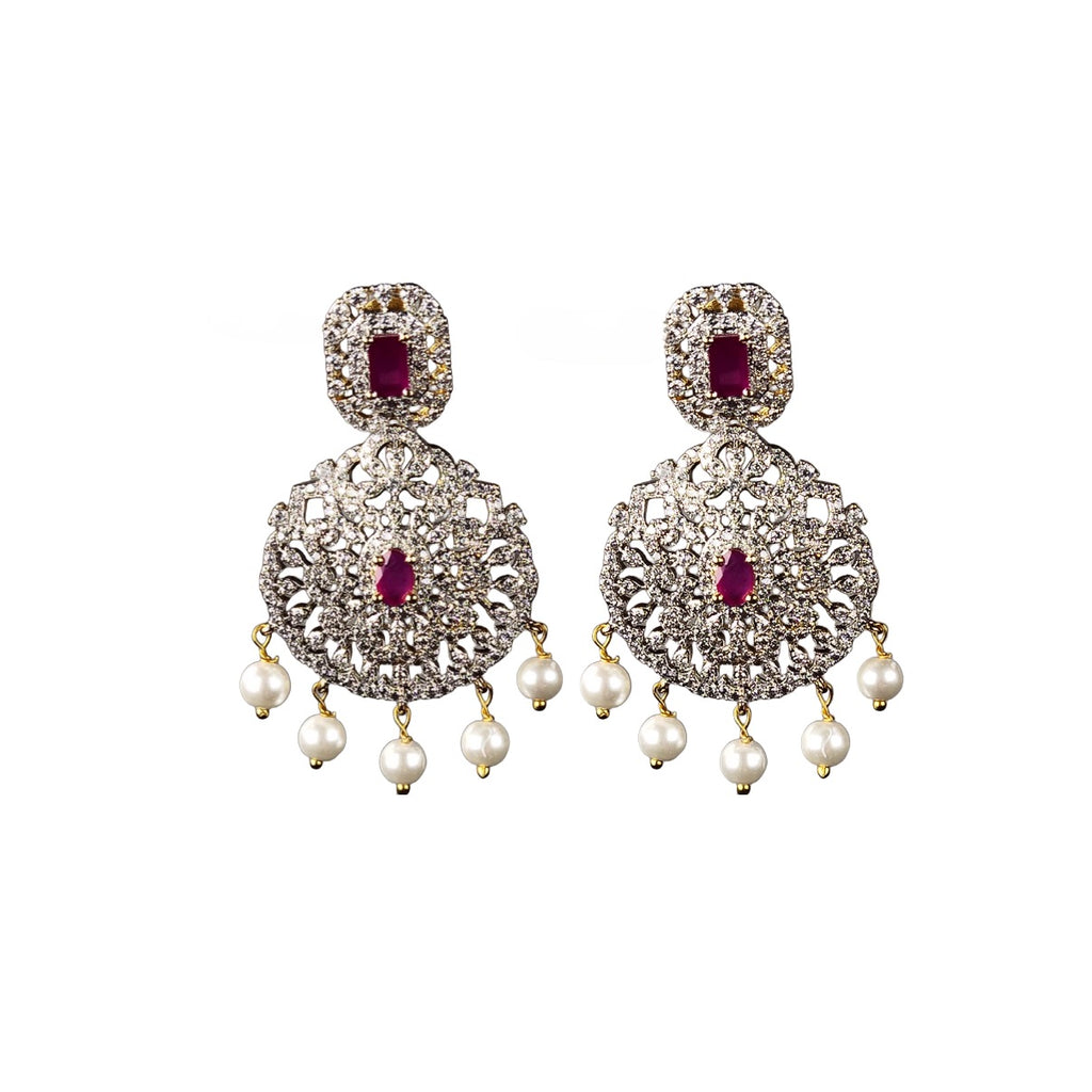 American Diamond Necklace Set - Premium Wedding Jewellery