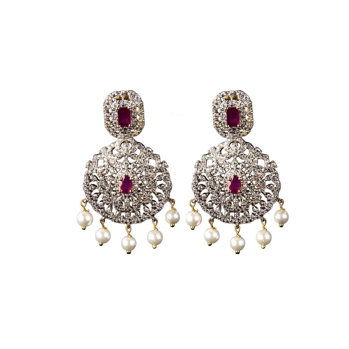 American Diamond Necklace Set - Premium Wedding Jewellery