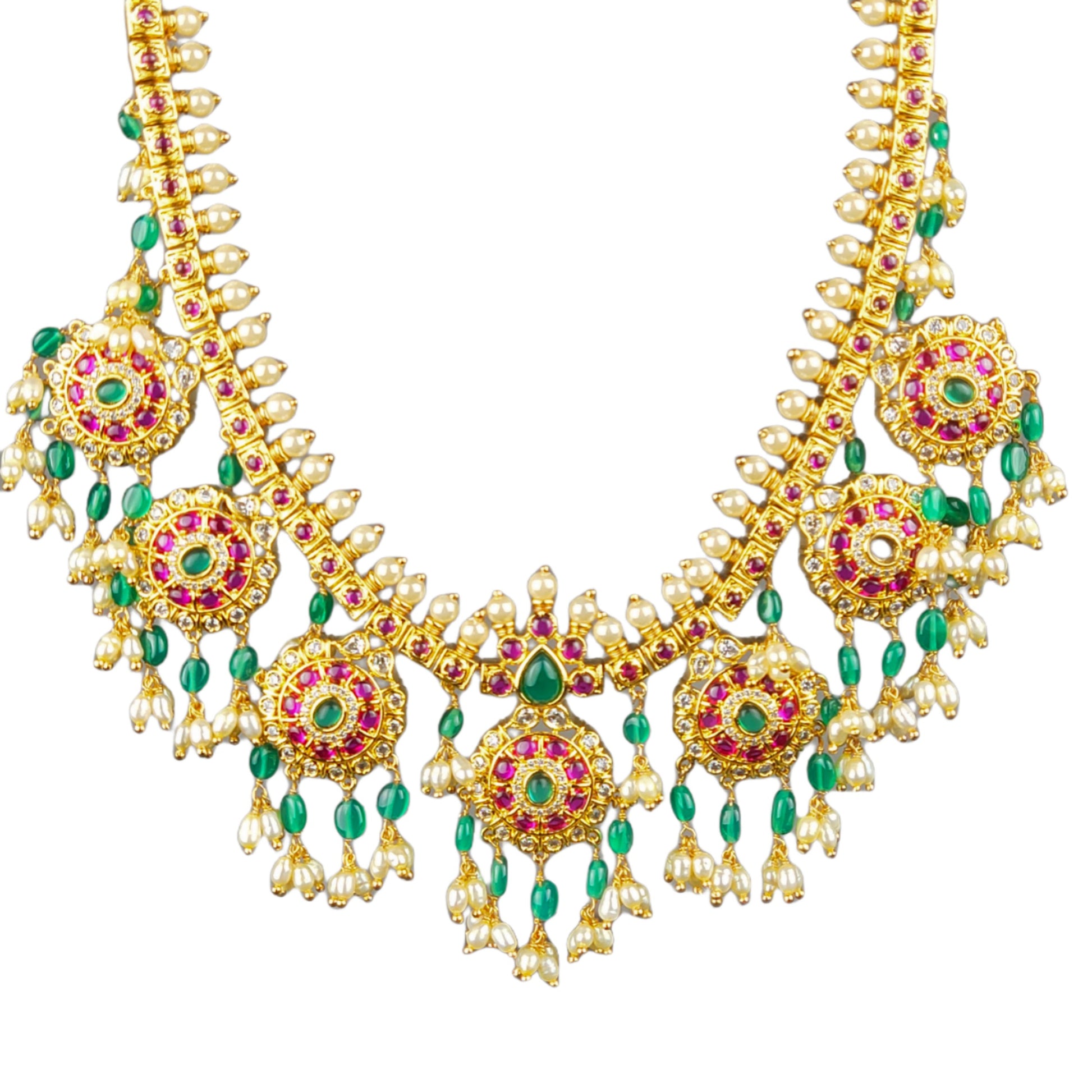 Kempu & Cz Guttapussalu Necklace By Asp Fashion Jewellery