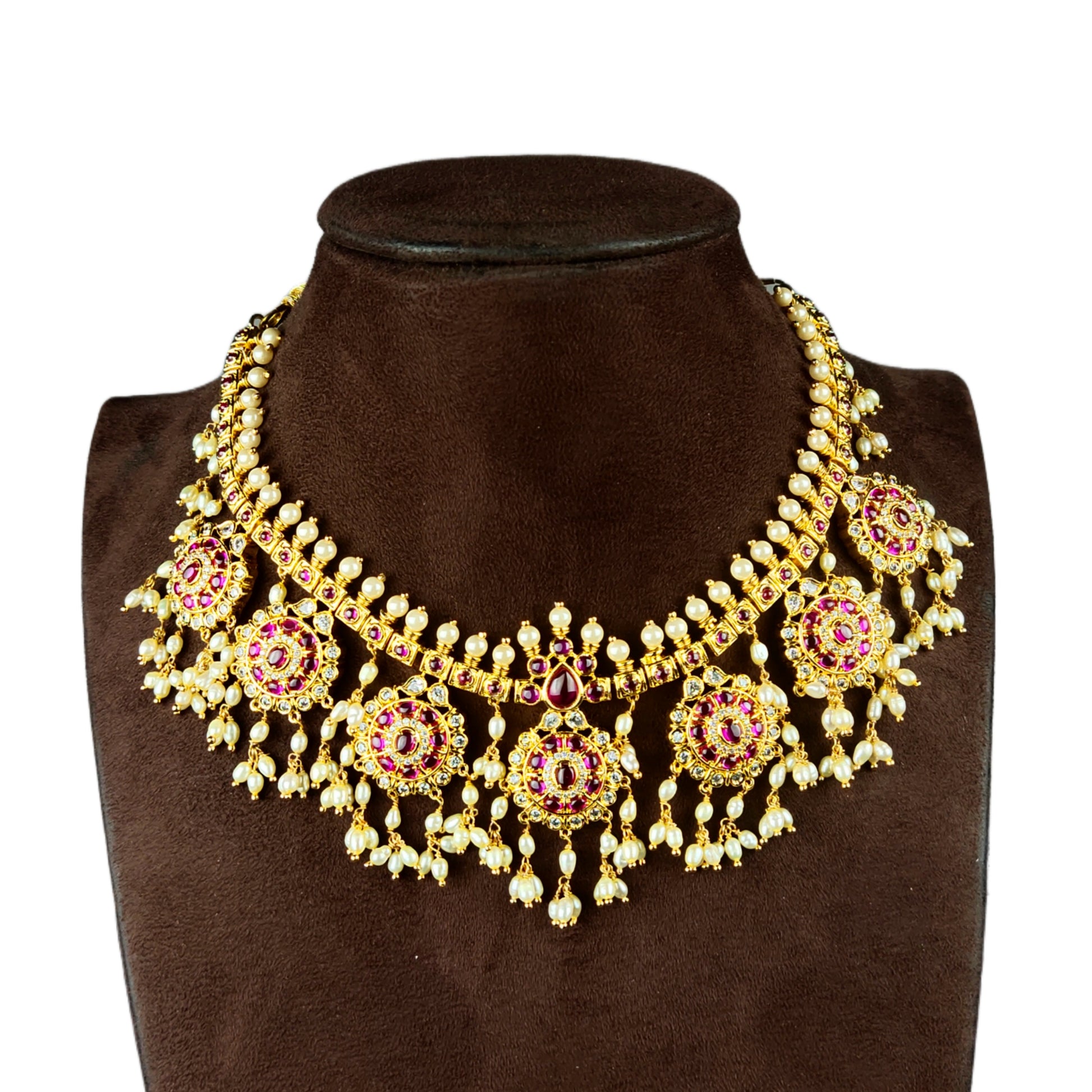 Kempu & Cz Guttapussalu Necklace By Asp Fashion Jewellery