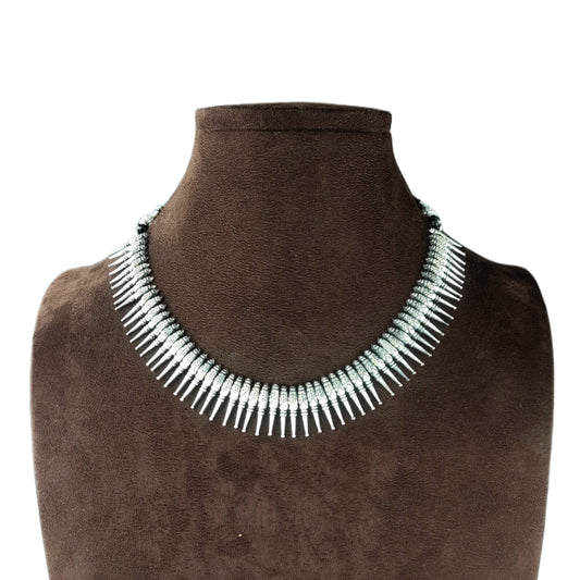 Oxidised Silver Tribal Necklace Set By Asp Fashion Jewellery