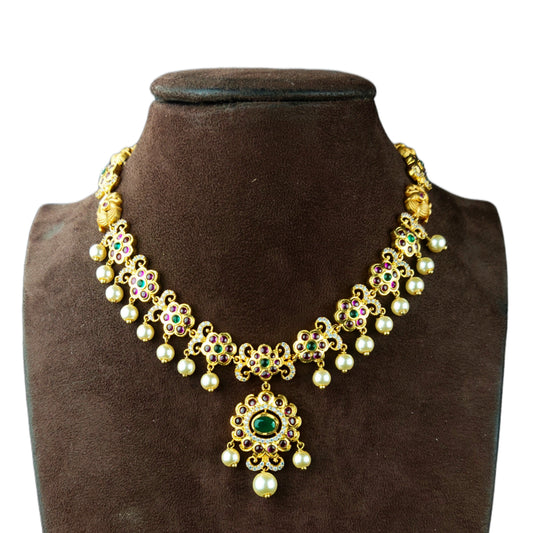 Kempu & Cz Necklace Set By Asp Fashion Jewellery